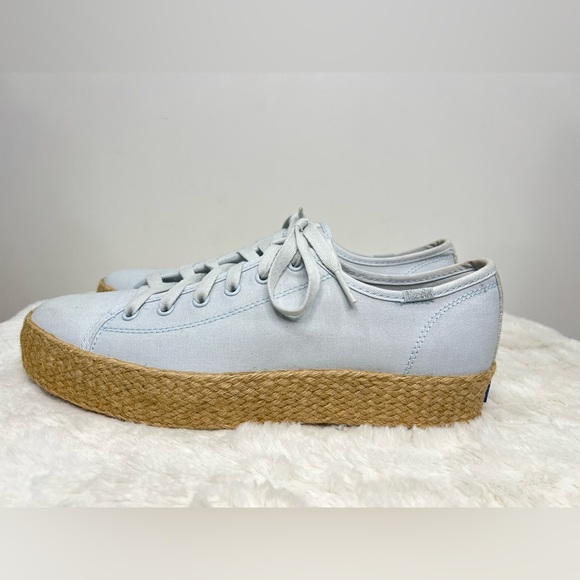 Keds Sneakers Women’s Size 9 Light Blue Triple Kick Canvas Jute Style WF62636 - Picture 9 of 15
